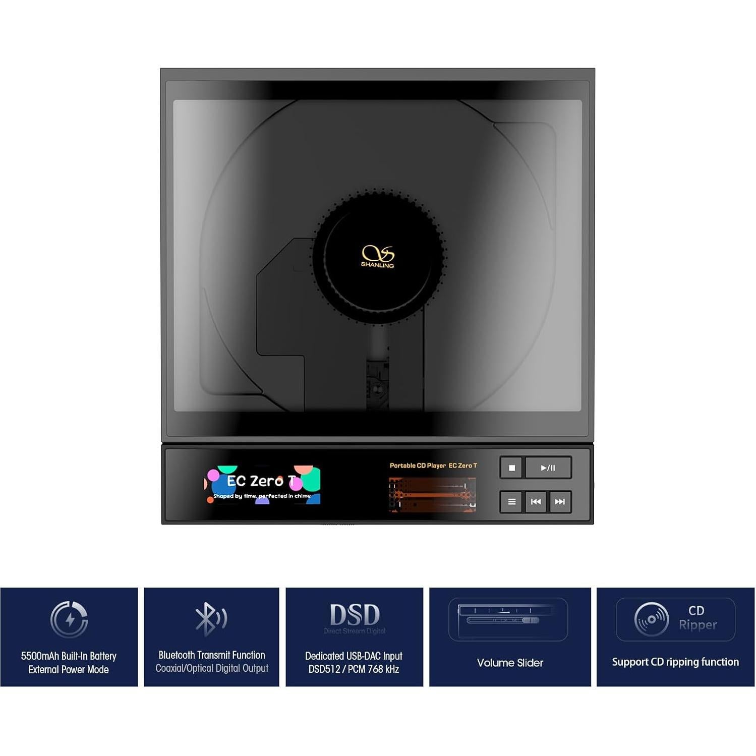 Reproductor de CD Portátil HiFi SHANLING EC Zero T DAC R2R