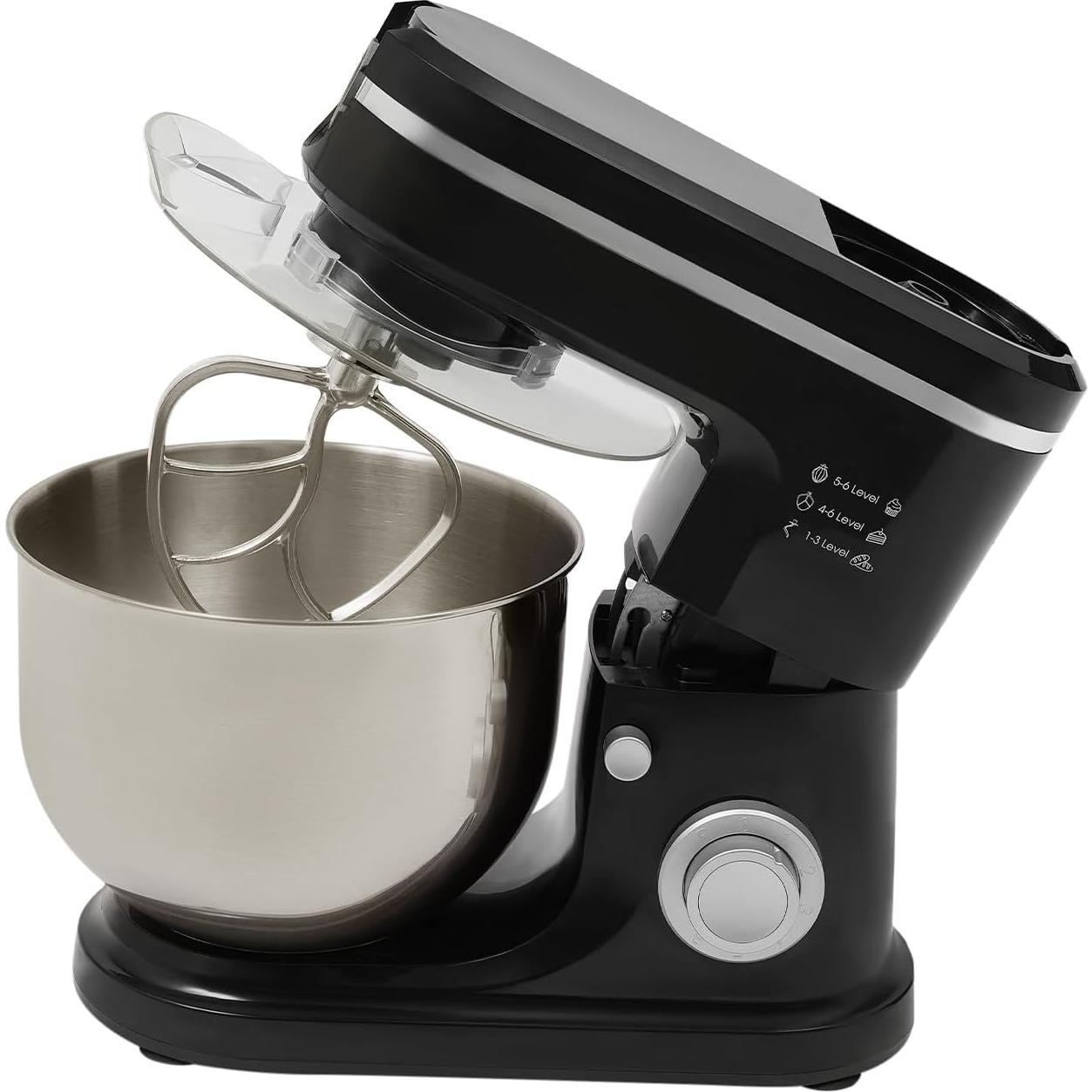 Batidora de pie 700W sjcdicnj, 6.34L, 6 velocidades, negra