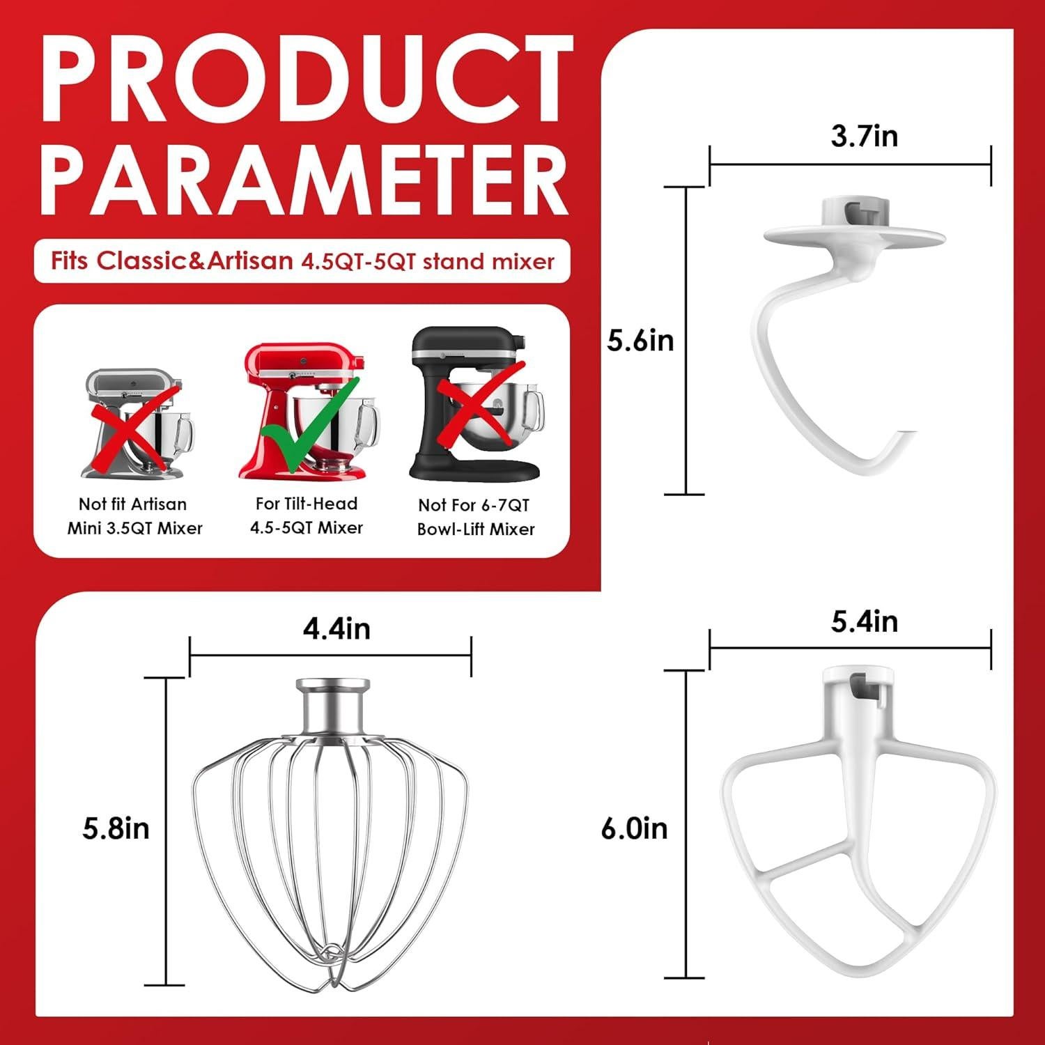 Accesorios de Mezclador KitchenAid 4.5QT Ezato K45WW K45DH K45B