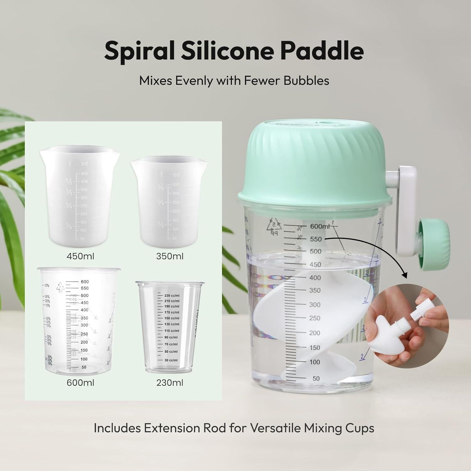 Mezclador de Resina Manual Resiners R-195E Verde Menta 3 Velocidades