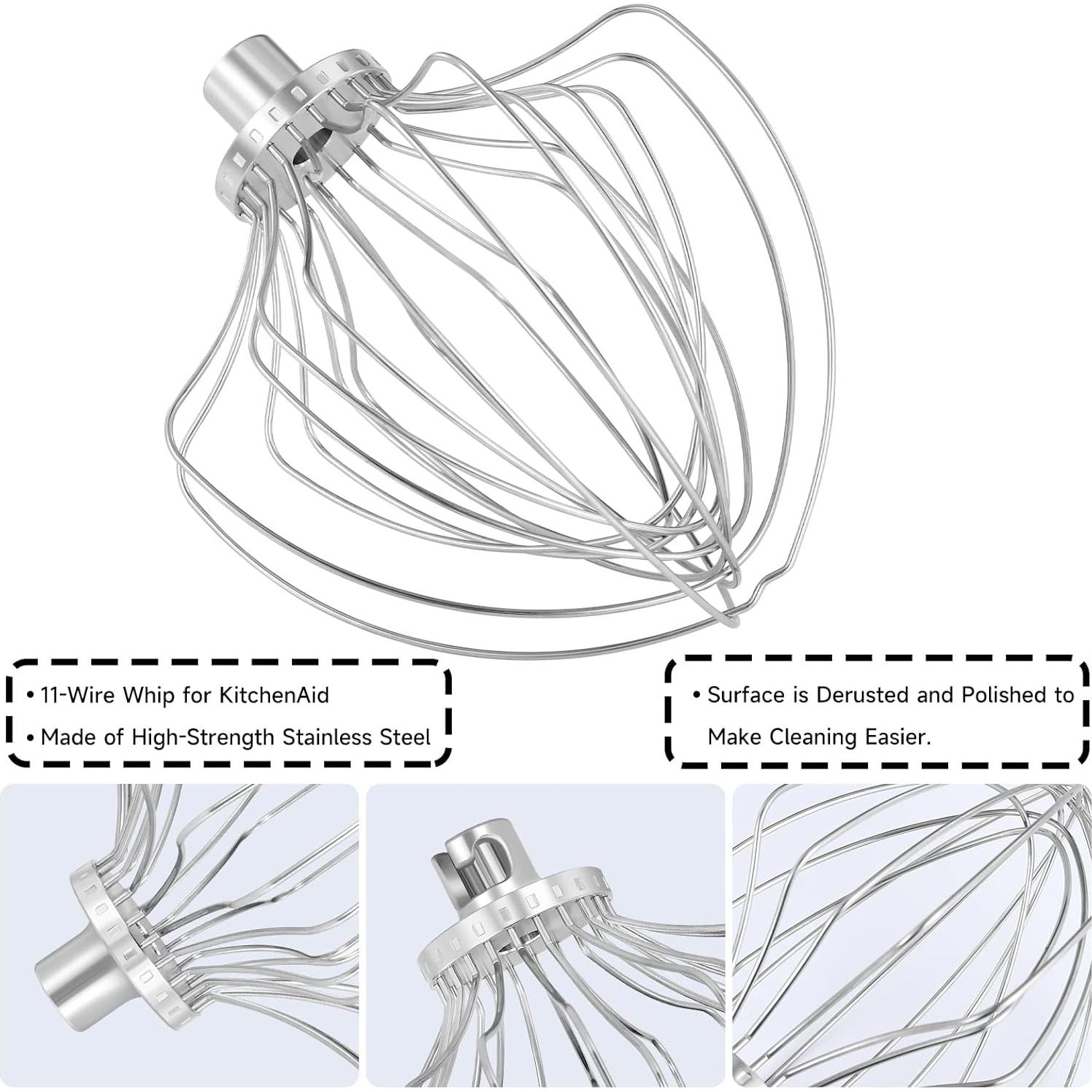 Batidor de 11 Cables KitchenAid Compatible 7 Qt Acero Inoxidable