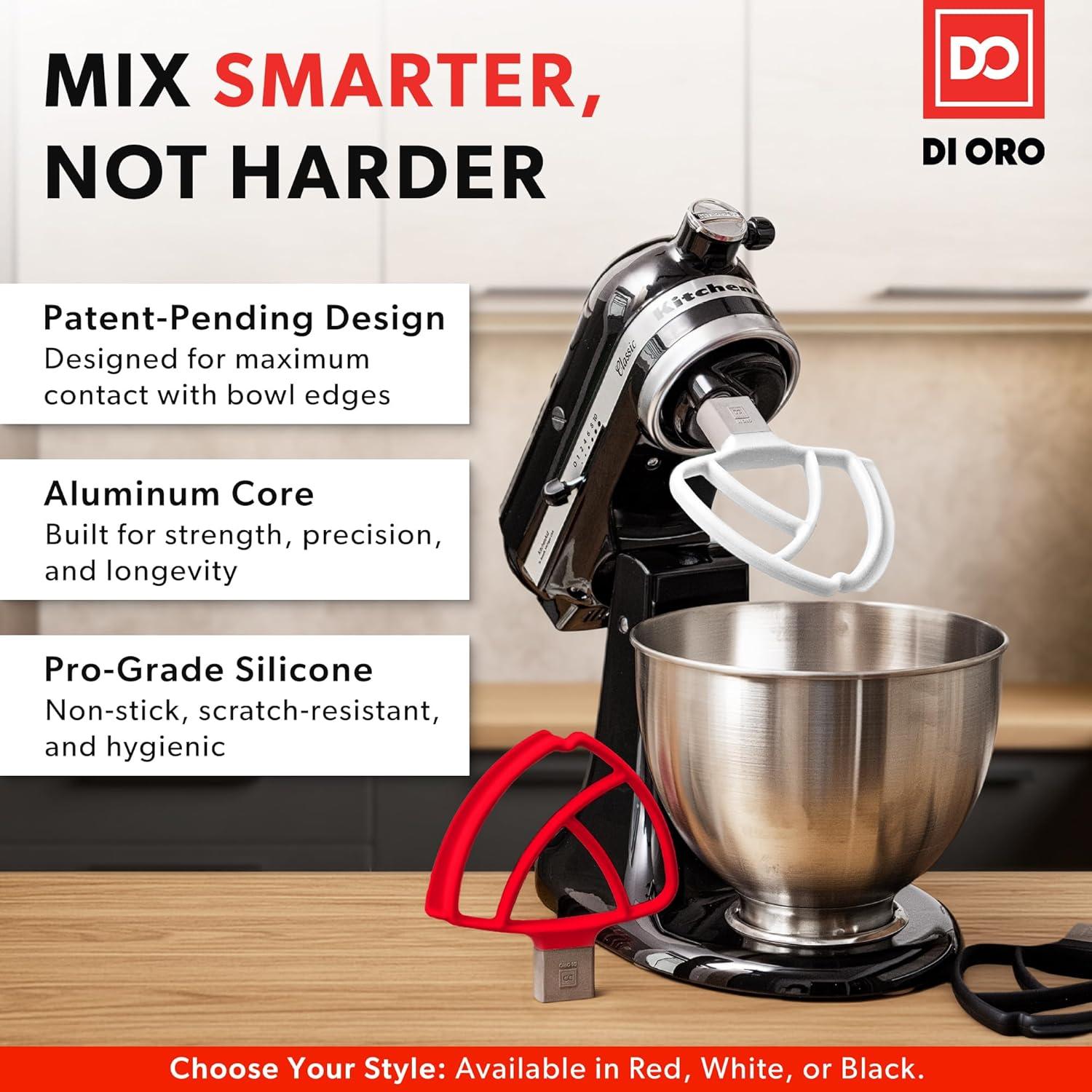 Batidor de Borde Flexible DI ORO para KitchenAid 4.5-5L Blanco