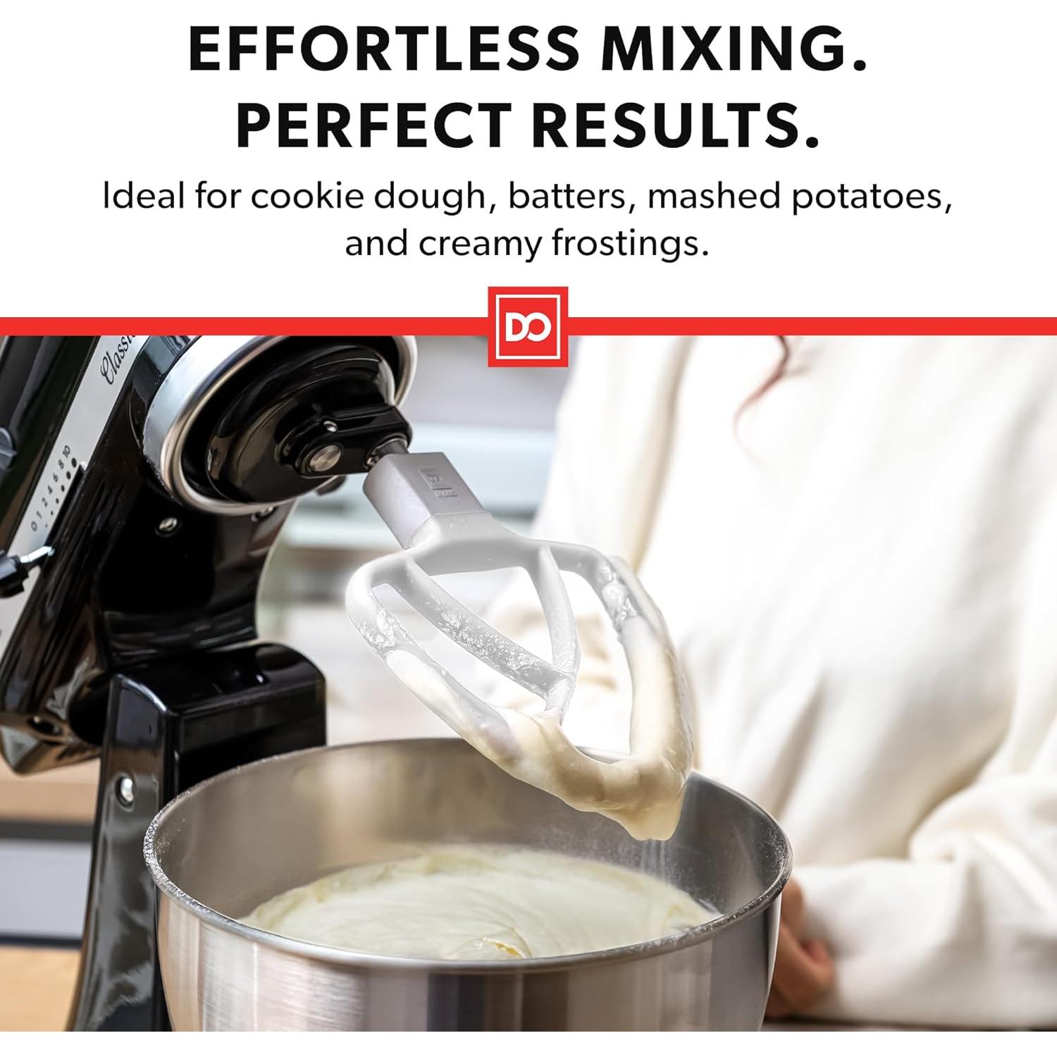 Batidor de Borde Flexible DI ORO para KitchenAid 4.5-5L Blanco