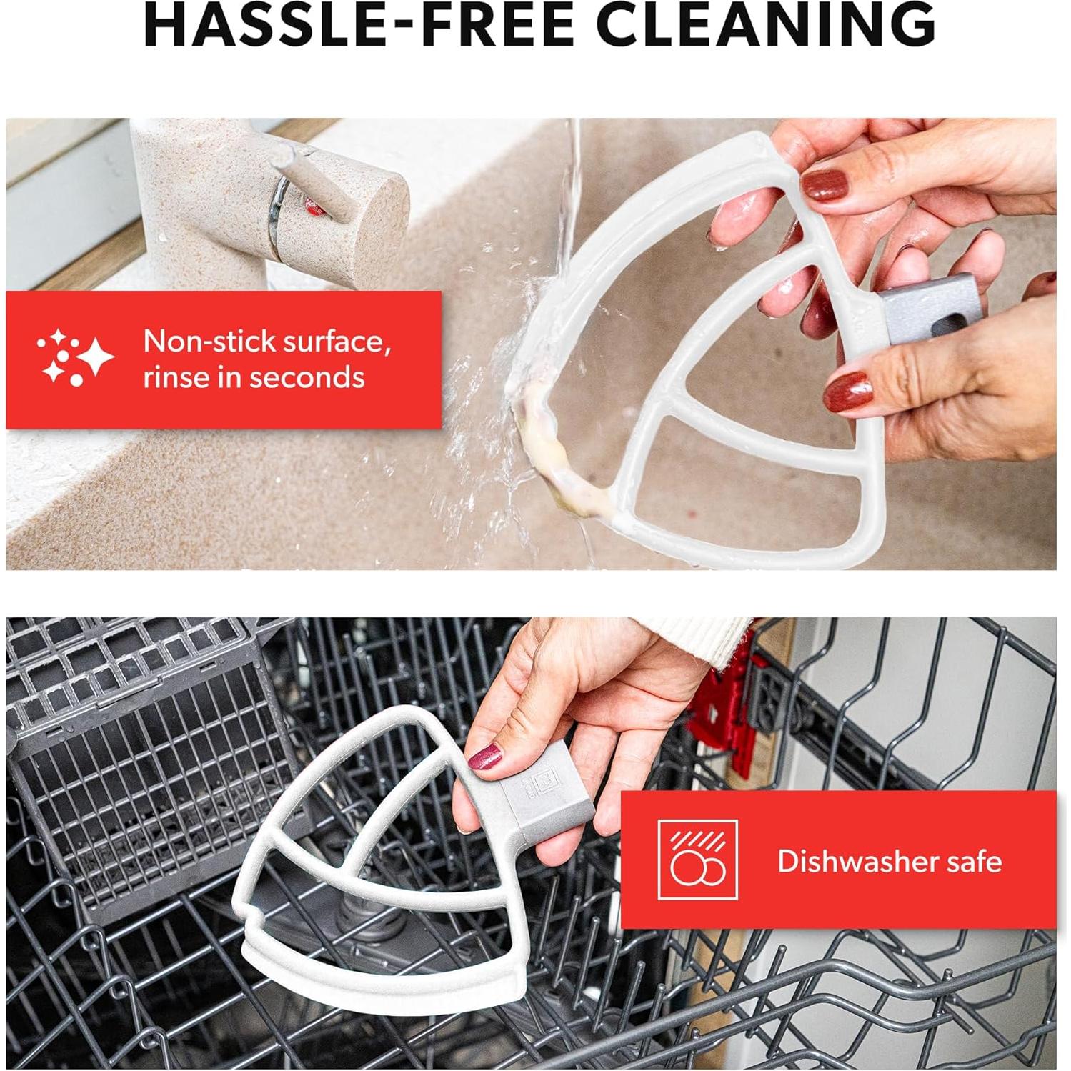 Batidor de Borde Flexible DI ORO para KitchenAid 4.5-5L Blanco