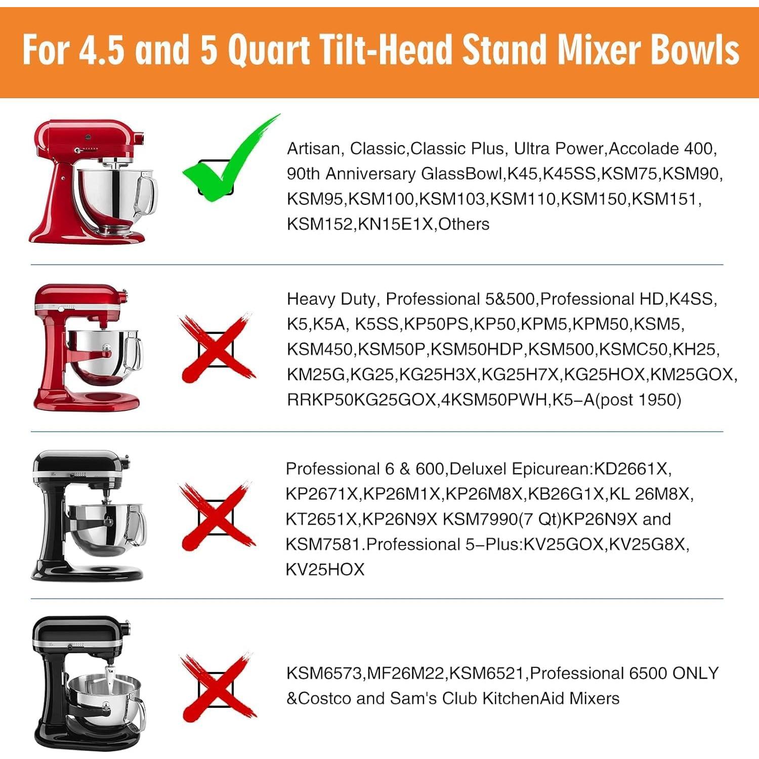 Batidor de Borde Flexible Oudizz para KitchenAid 4.5-5 Qt