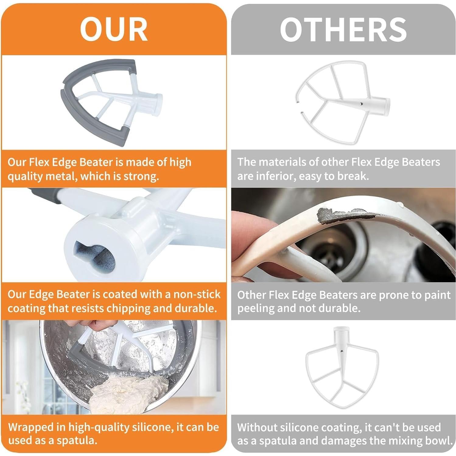 Batidor de Borde Flexible Oudizz para KitchenAid 4.5-5 Qt