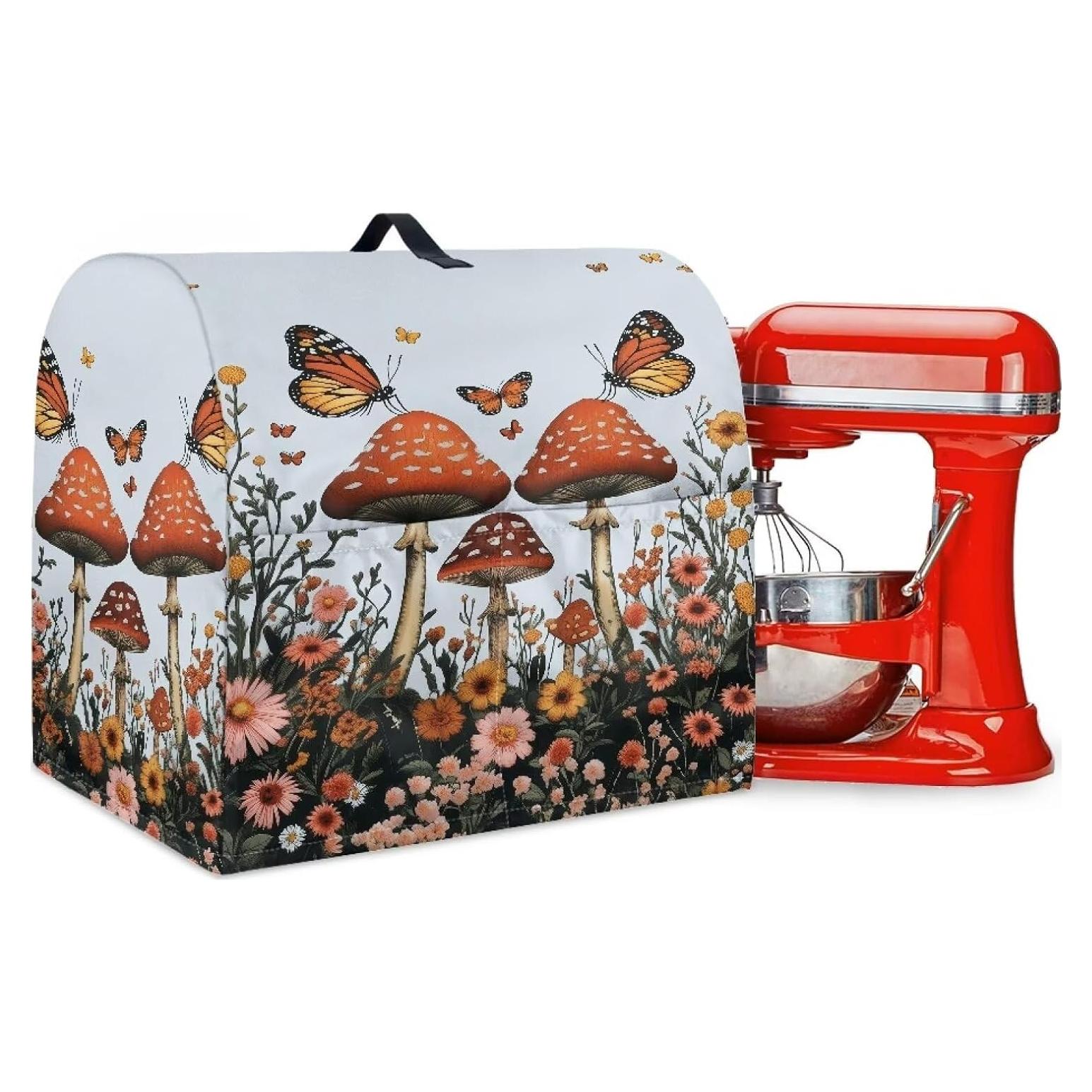 Cubierta de Mezclador Kitchen Aid S Mariposas y Setas 36.8x27.4cm