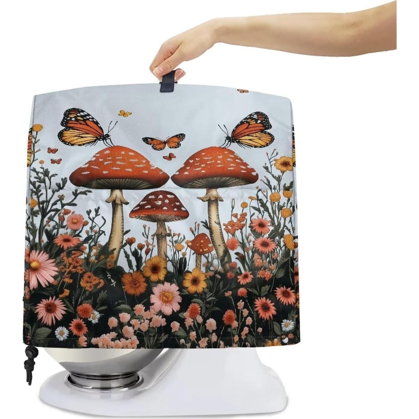 Cubierta de Mezclador Kitchen Aid S Mariposas y Setas 36.8x27.4cm