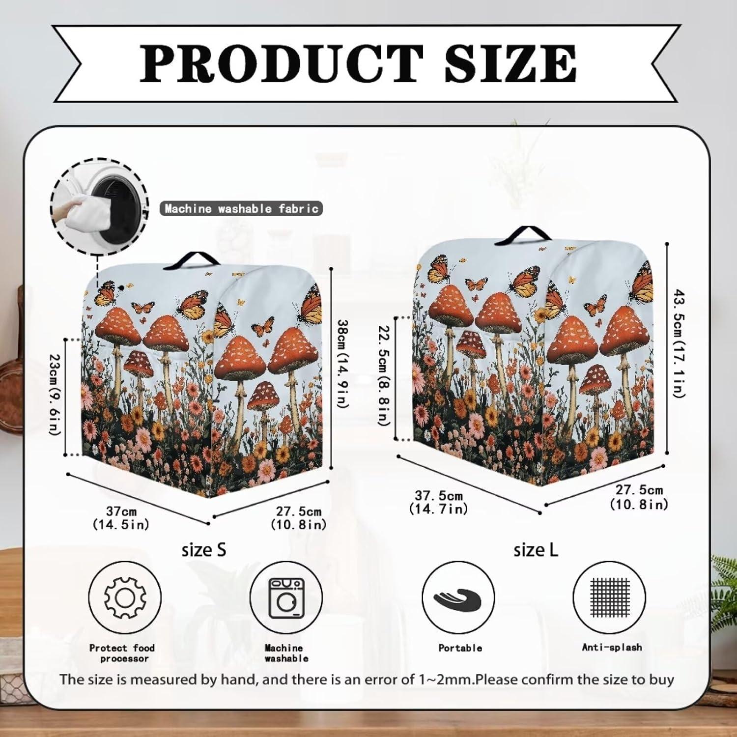 Cubierta de Mezclador Kitchen Aid S Mariposas y Setas 36.8x27.4cm