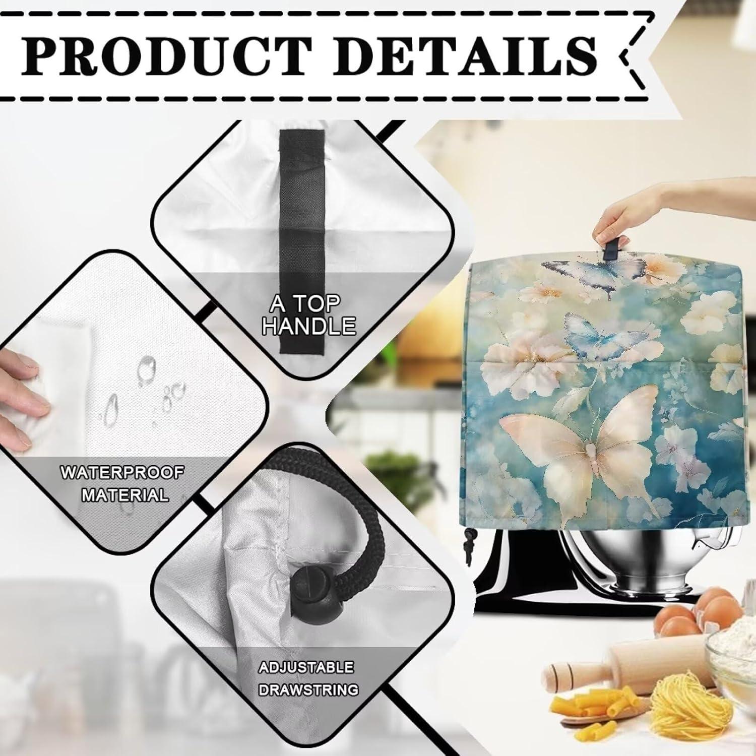 Cubierta para Mezclador de Pie GLENLCWE Azul Mariposa 6-8 Qt