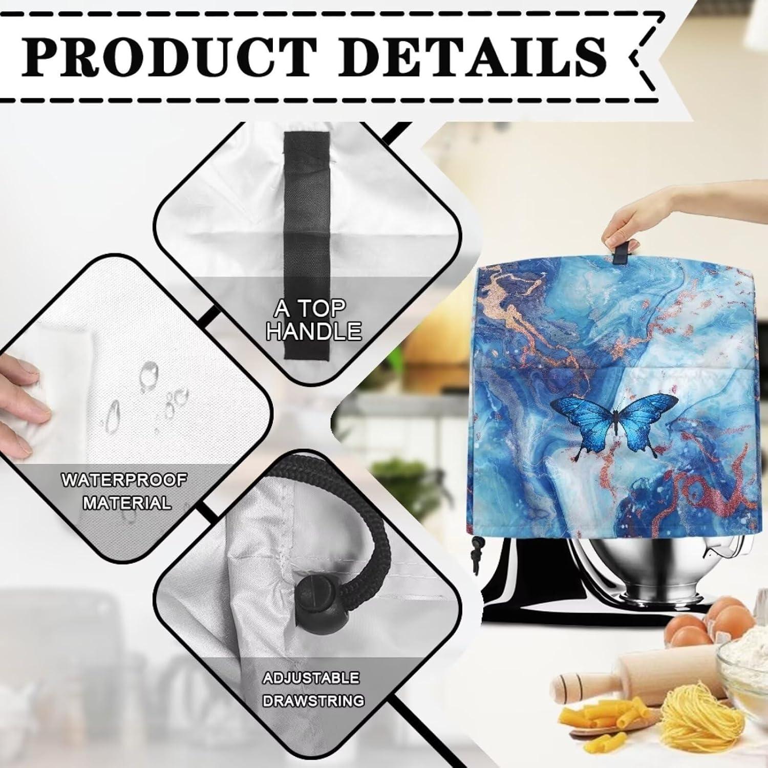 Cubierta para Mezclador de Pie Kitchen Aid 4.5-5 Qt Mármol Azul