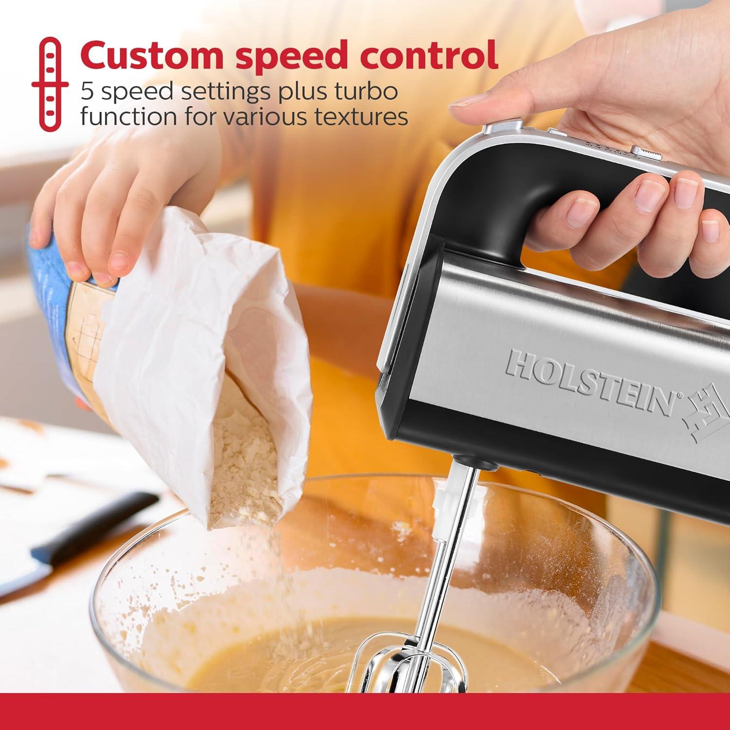 Batidora de Mano y de Pie Holstein 5 Velocidades 250W LED