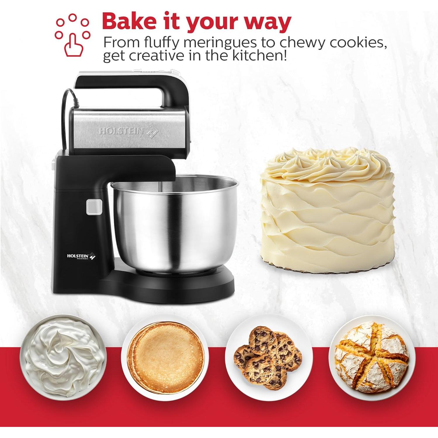 Batidora de Mano y de Pie Holstein 5 Velocidades 250W LED