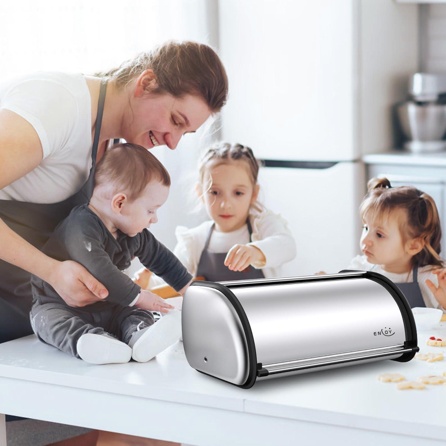 Caja de Pan ENLOY Acero Inoxidable 43x28x18 cm Retro