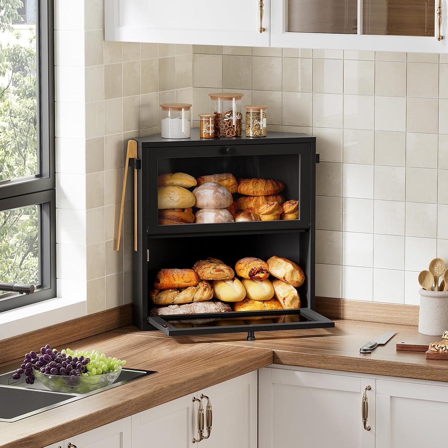 Caja de Pan WOWLIVE Esquina Negra Doble Capa 30.6L