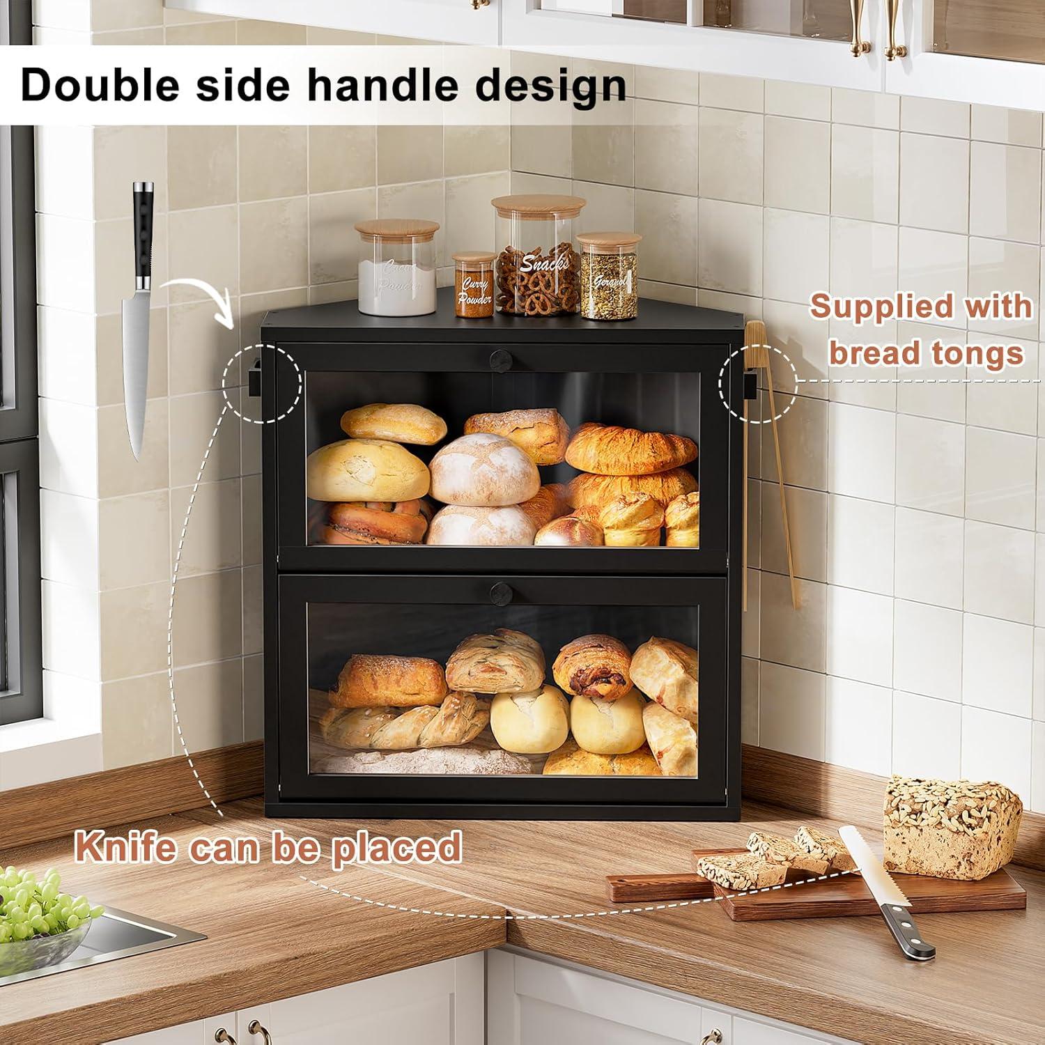 Caja de Pan WOWLIVE Esquina Negra Doble Capa 30.6L