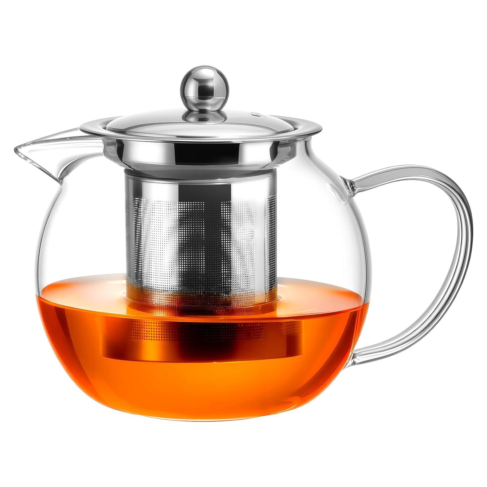 Tetera de vidrio Baalaka 650ml con infusor de acero inoxidable