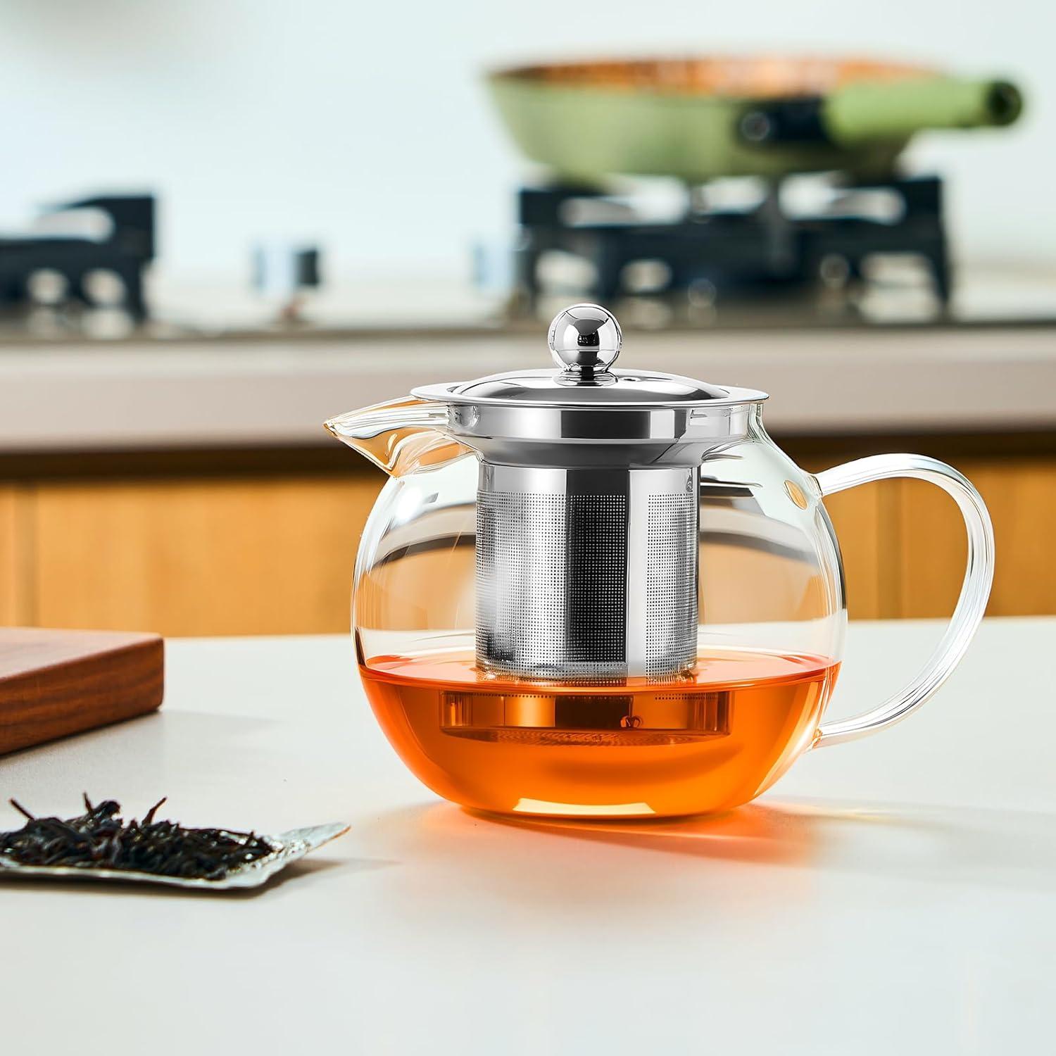 Tetera de vidrio Baalaka 650ml con infusor de acero inoxidable