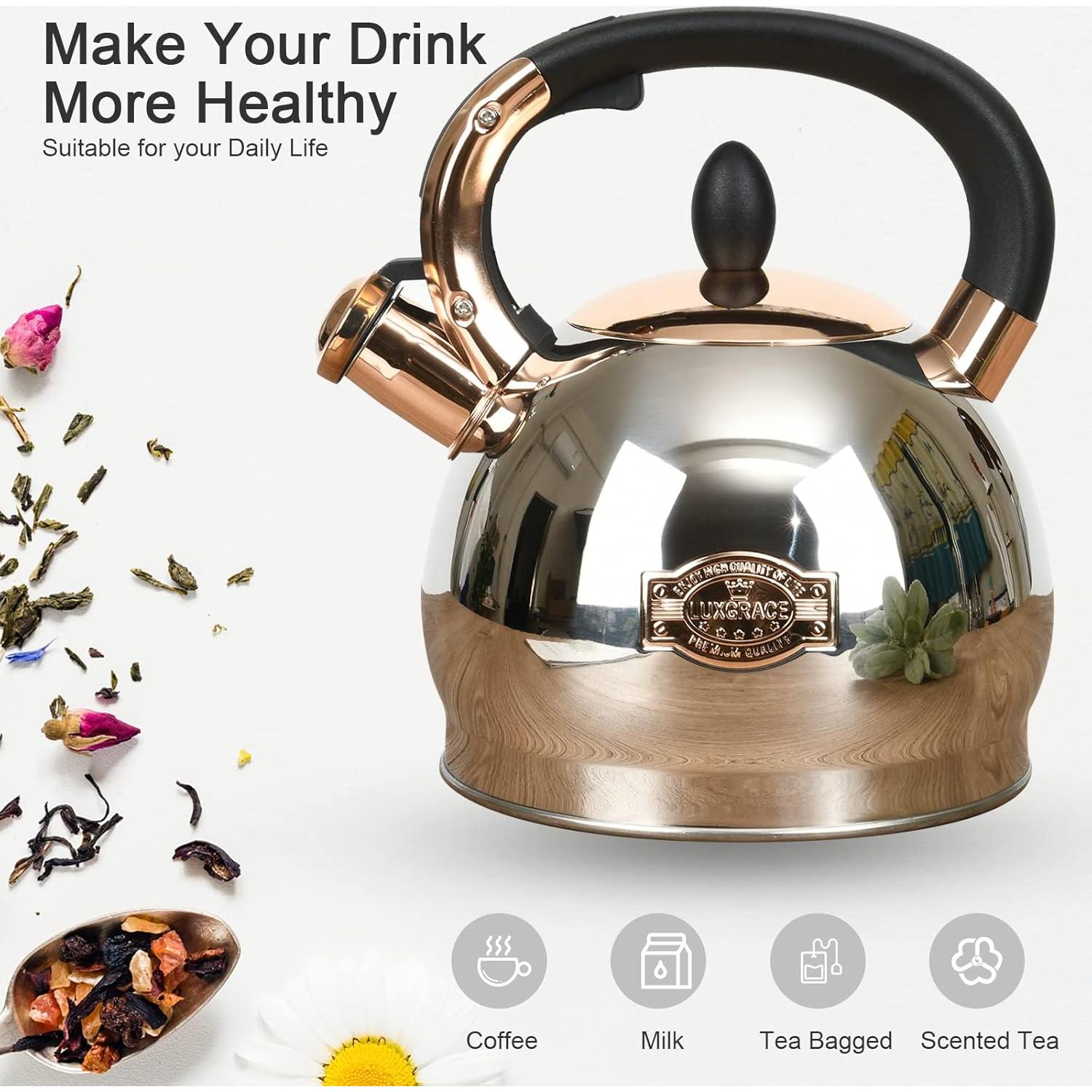 Hervidor de Té LUXGRACE Acero Inoxidable 2.8 Litros Silbido