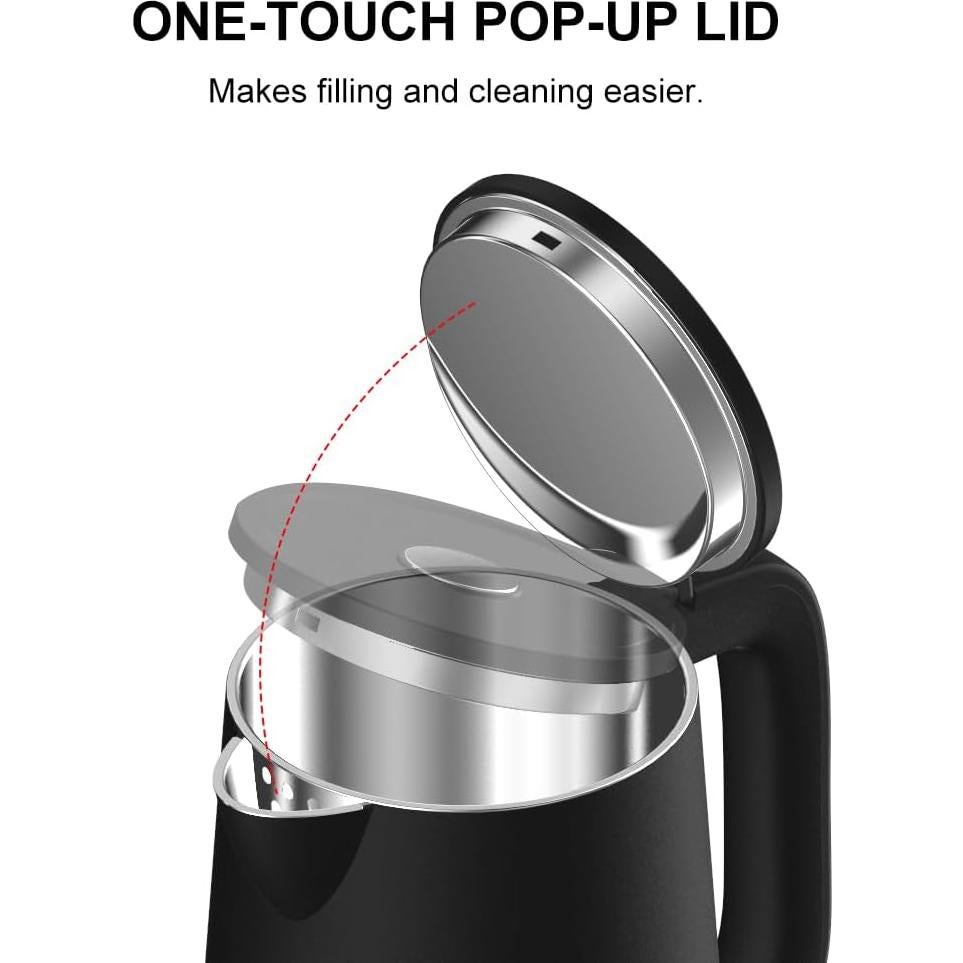 Hervidor Eléctrico Onlicuf EK17 de 1.7L Acero Inoxidable Negro