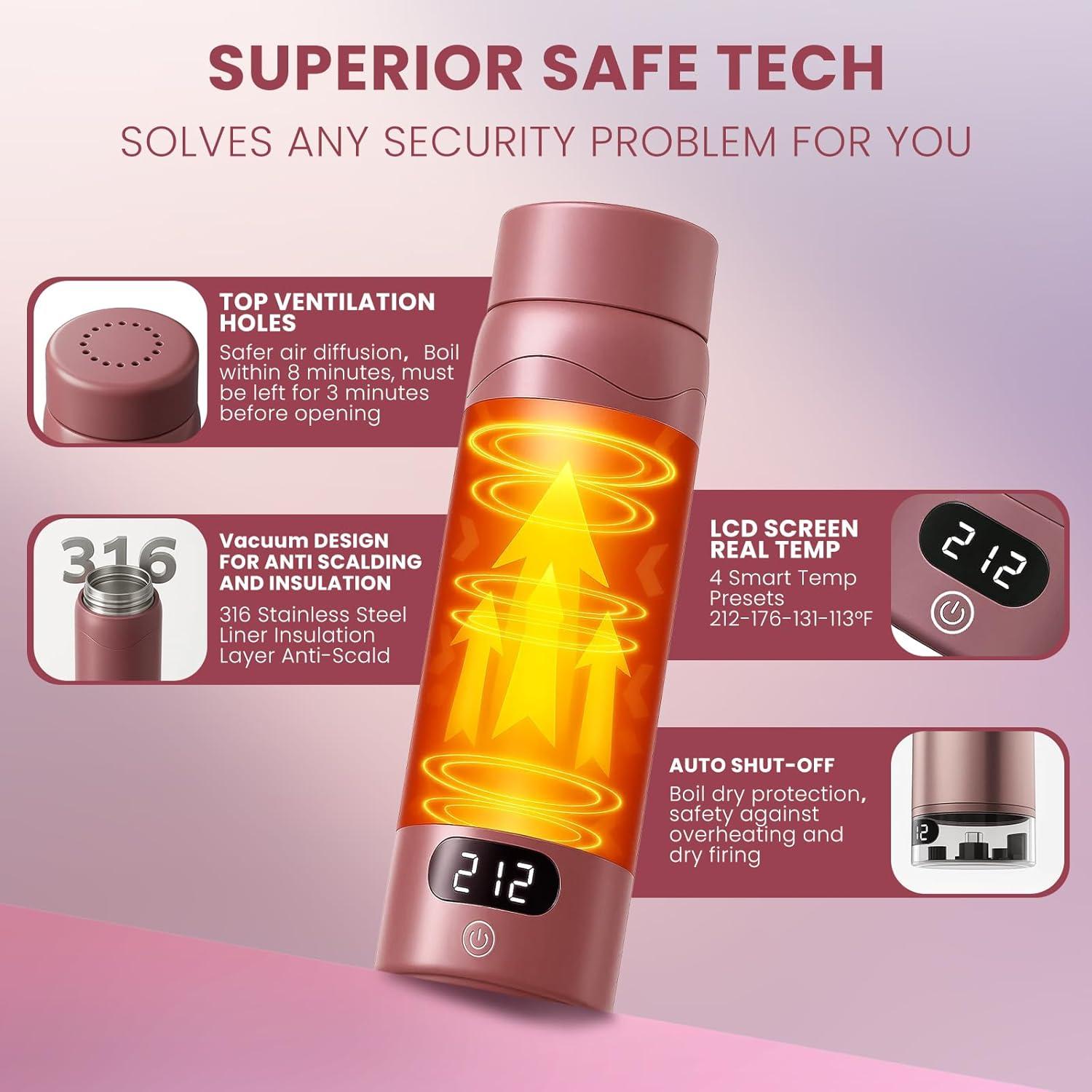 Hervidor Eléctrico Portátil OULONGER YGZK-500 500ml Acero Inoxidable