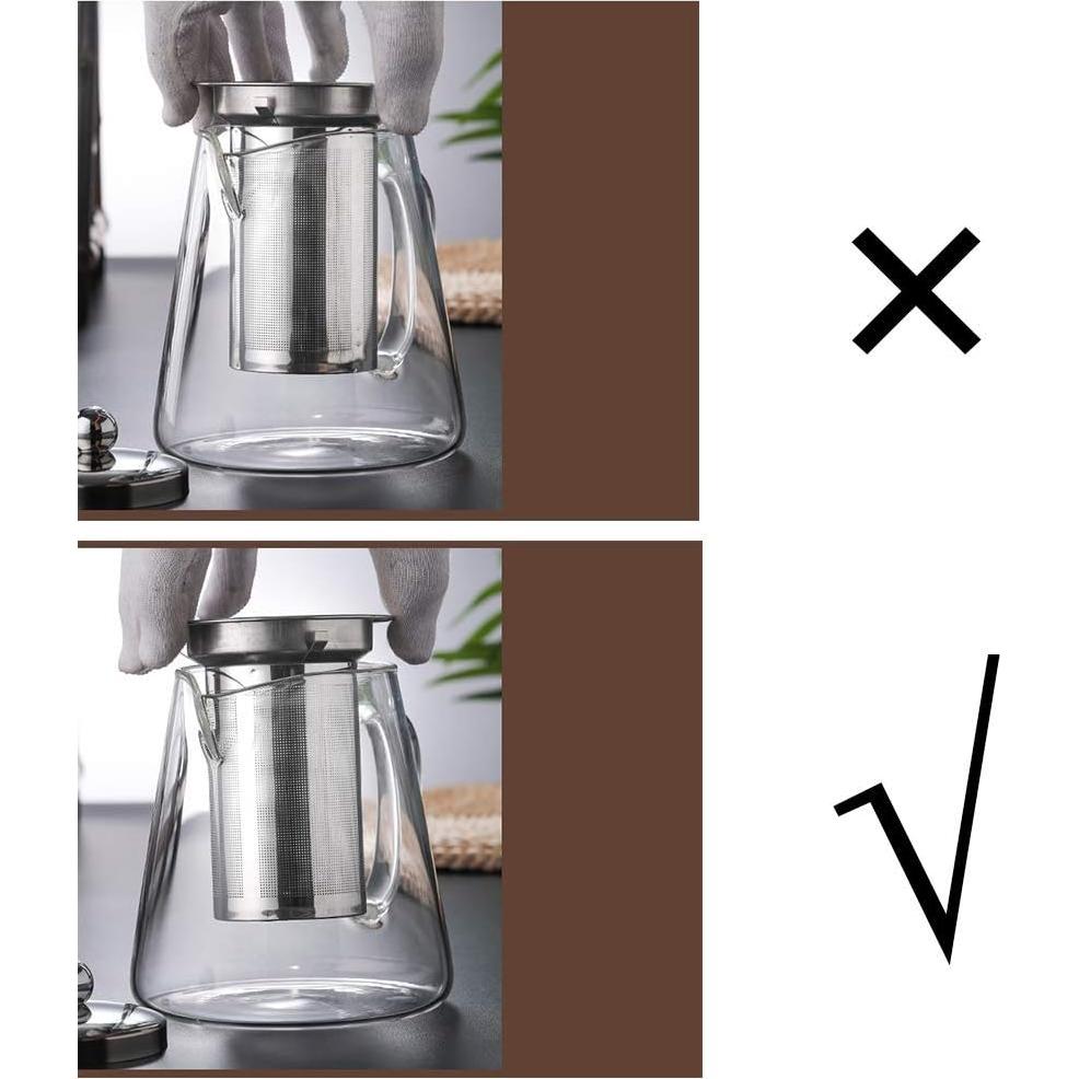 Tetera de vidrio TMOST 43oz con infusor acero inoxidable