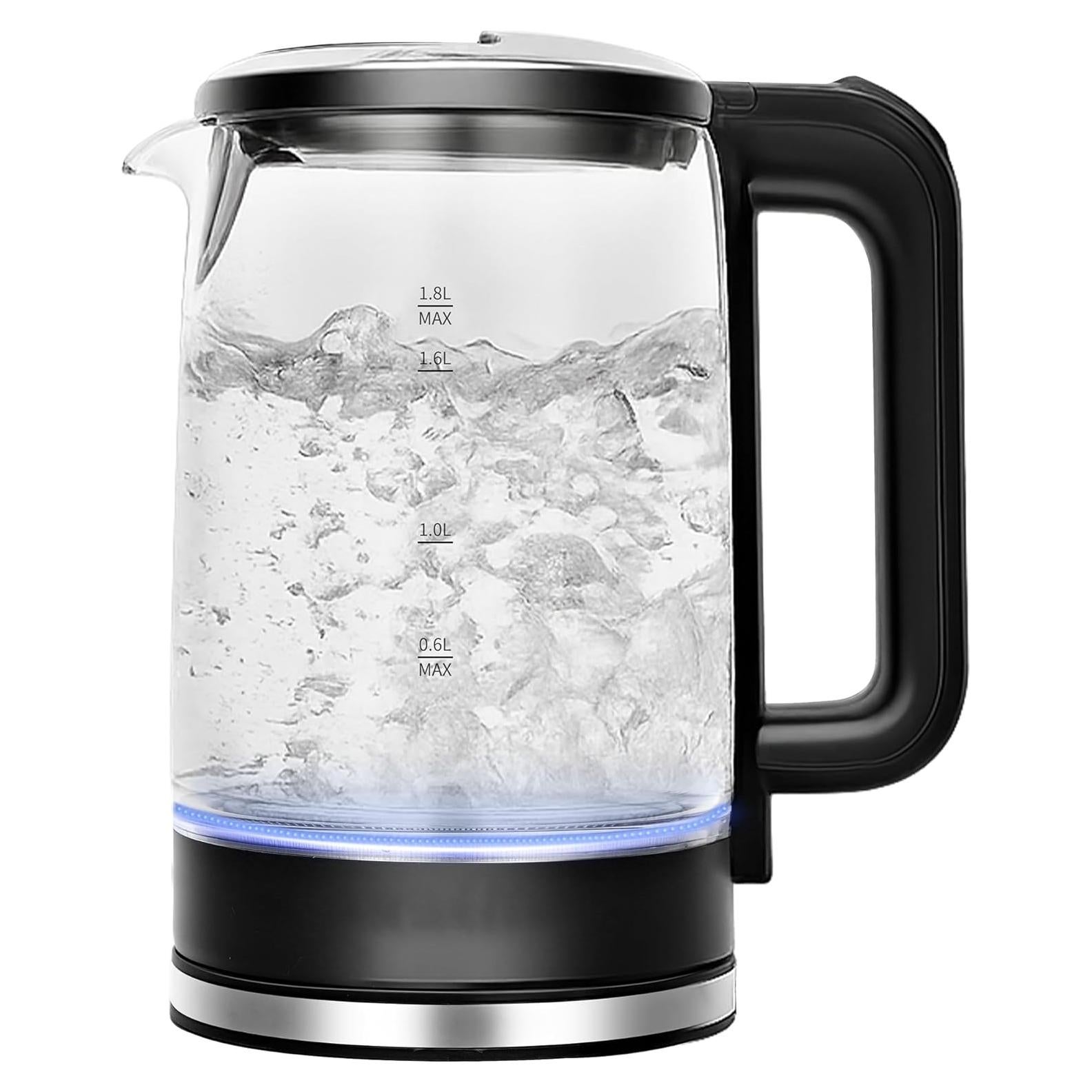 Hervidor eléctrico de vidrio QSLKING 1.8L 1500W con apagado automático
