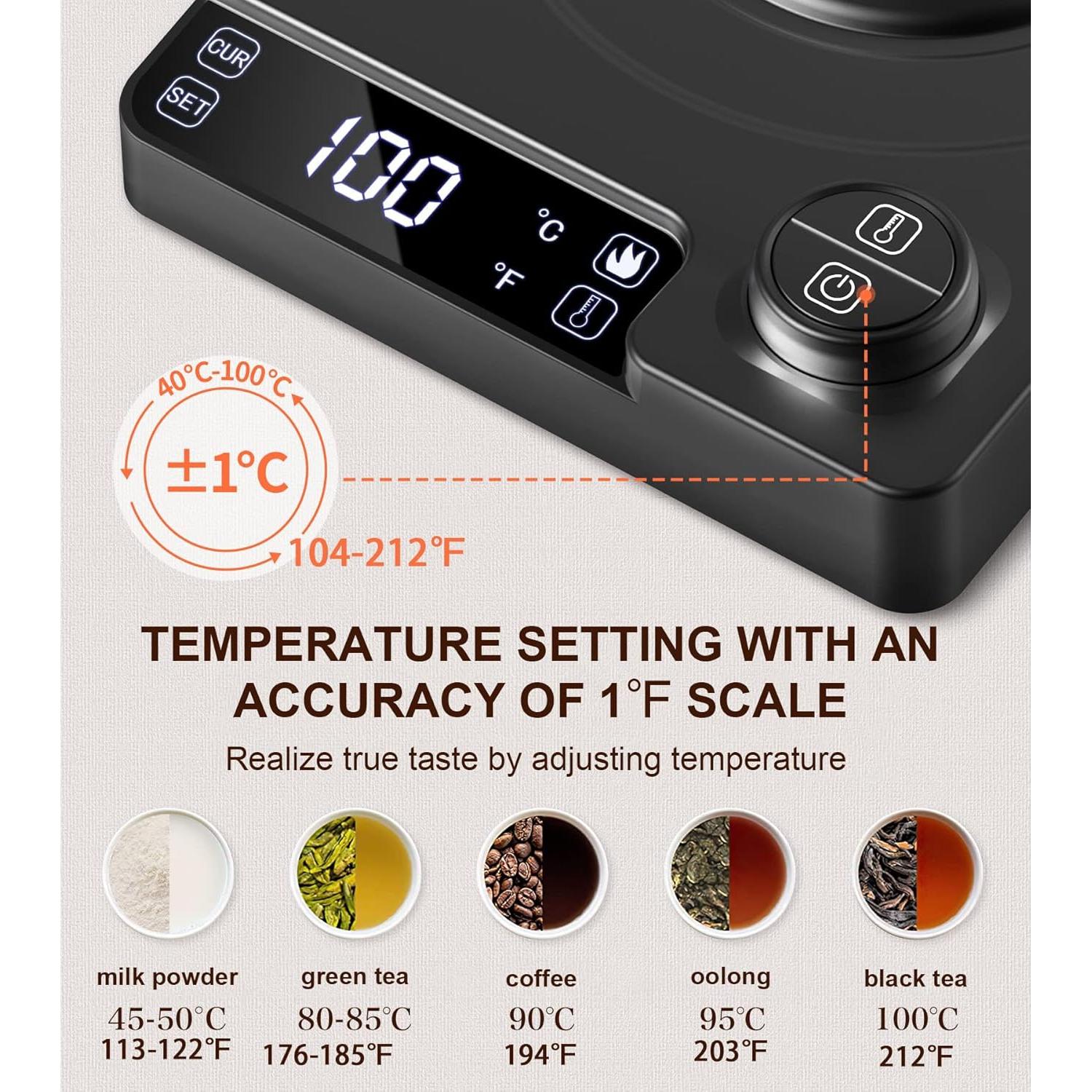 Hervidor Eléctrico de Cuello de Ganso Chefess 1.0L Control Temperatura