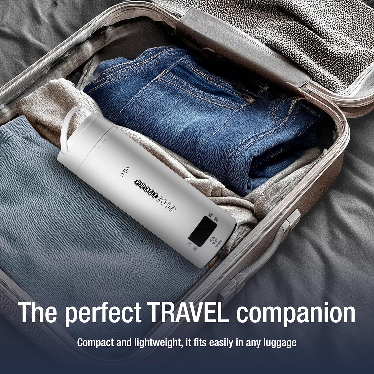 Hervidor Eléctrico Portátil ITSA 500ml Acero Inoxidable 4 Temperaturas