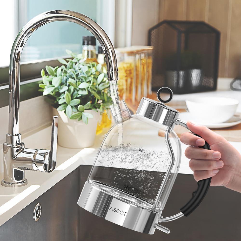Hervidor Eléctrico ASCOT K2 de Vidrio 1.5L 1500W Plata