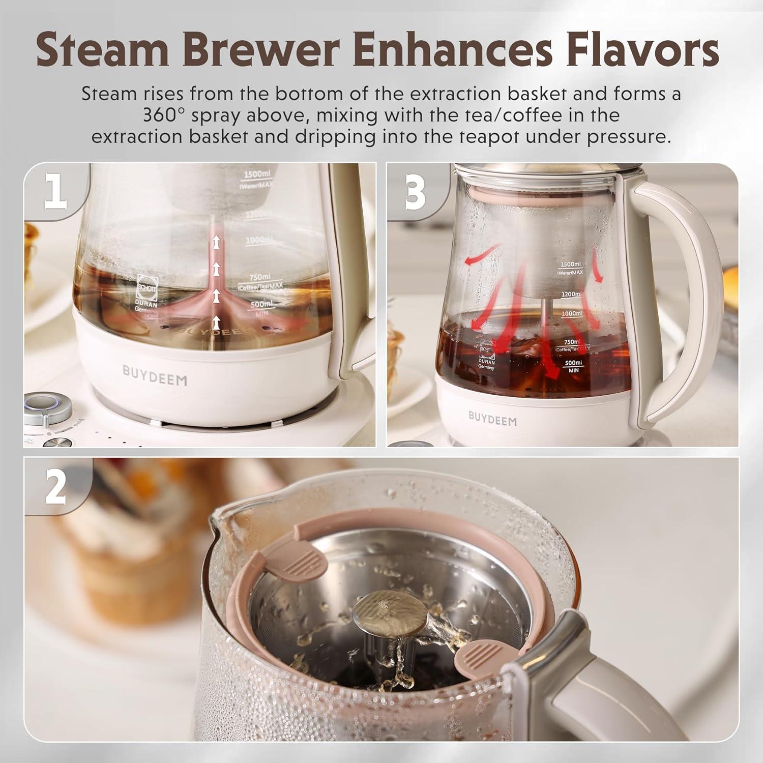 Hervidor Eléctrico BUYDEEM K156 1.5L 1500W Blanco Avena