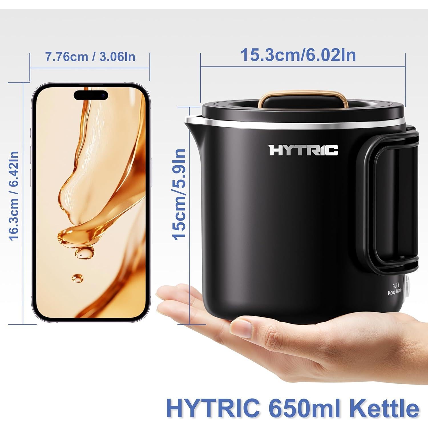 Hervidor Eléctrico Plegable HYTRIC 650ml Acero Inoxidable