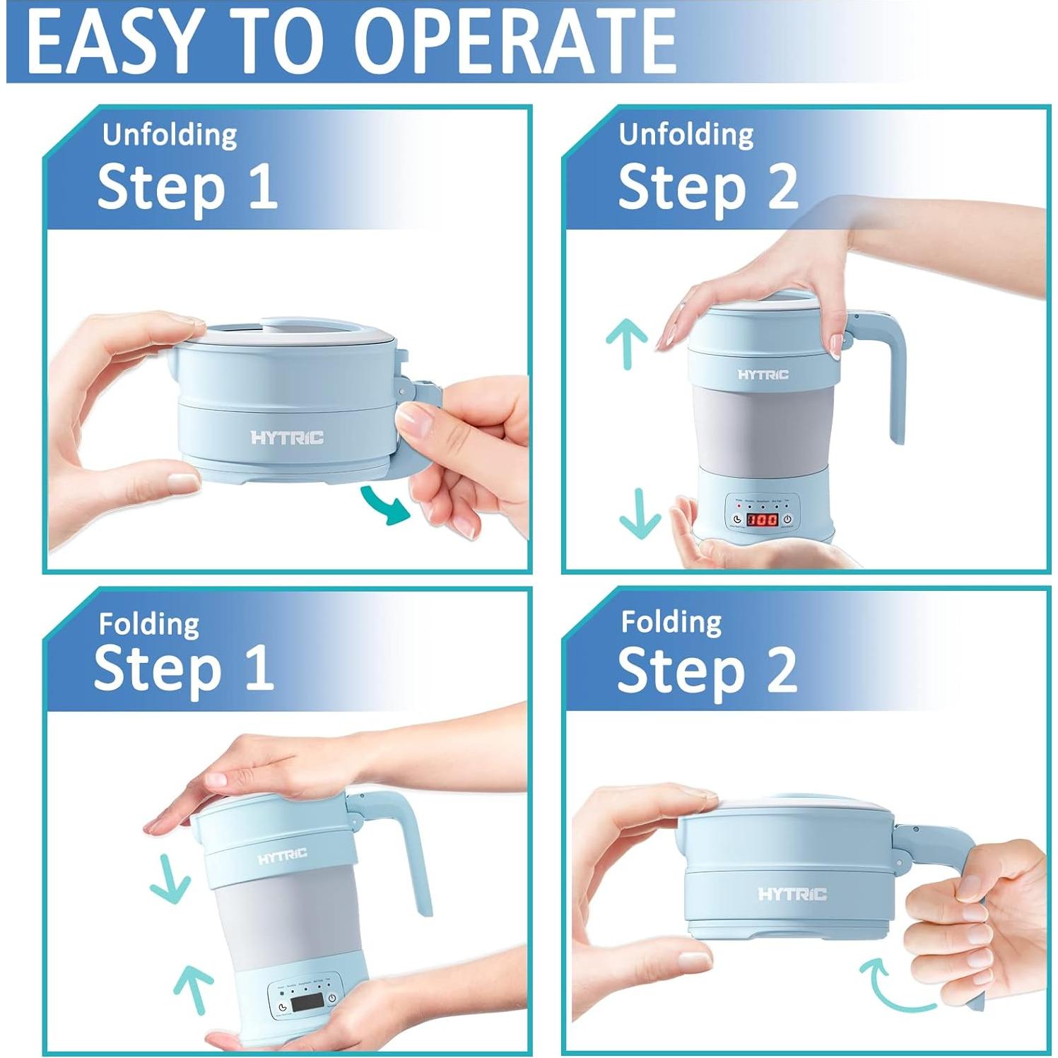 Hervidor Eléctrico Plegable HYTRIC 700ml Sin BPA Azul