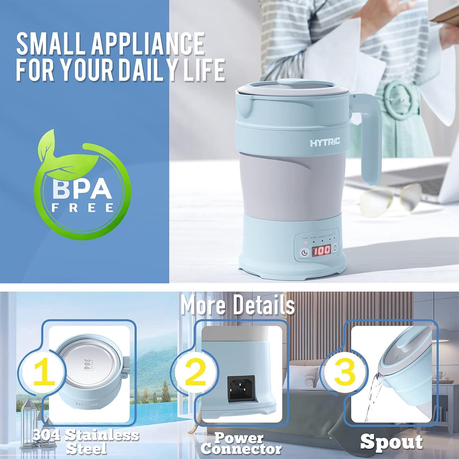 Hervidor Eléctrico Plegable HYTRIC 700ml Sin BPA Azul