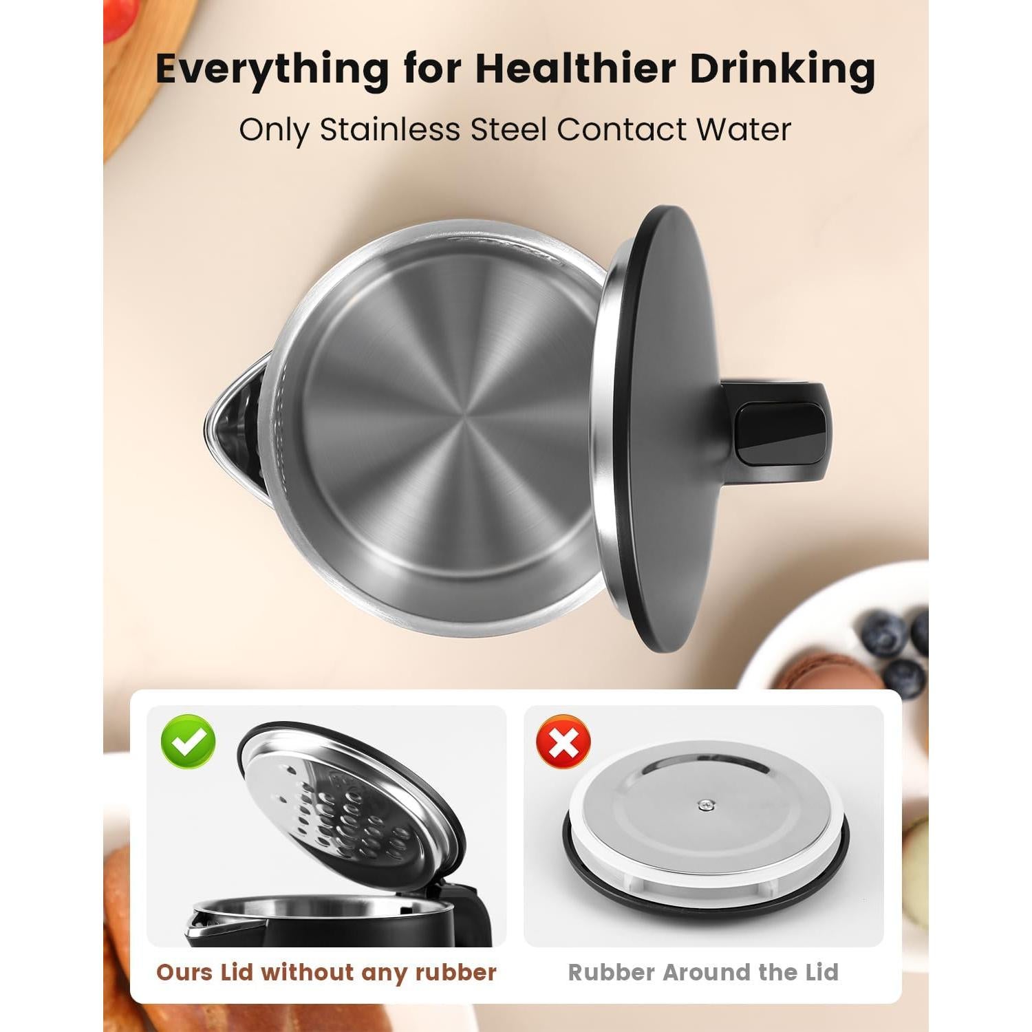 Hervidor Eléctrico SKOBOIL 0.8L Acero Inoxidable Doble Pared