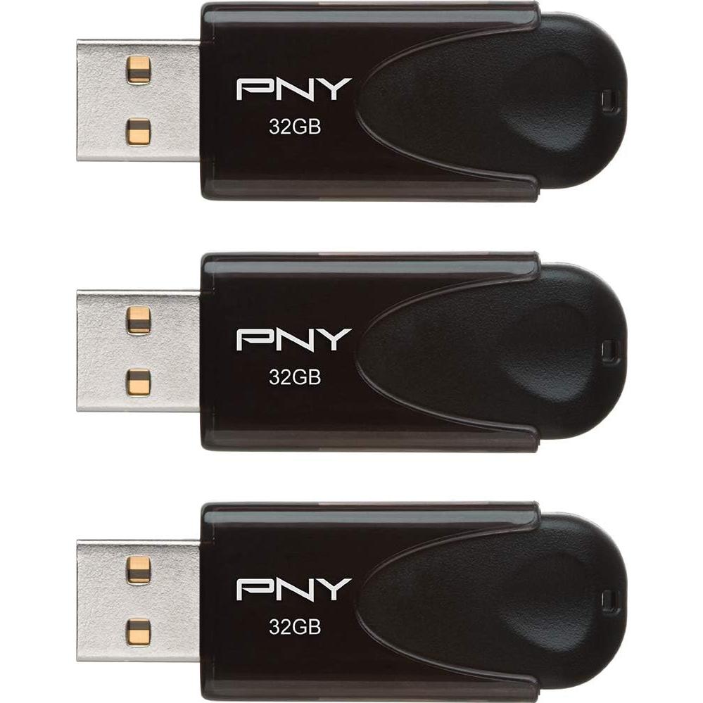 Pendrive PNY Attaché 4 USB 2.0 32GB 3-Pack Negro