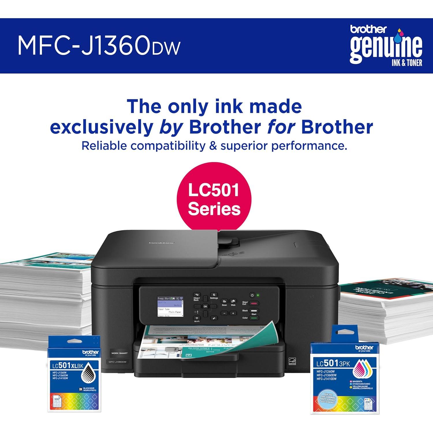 Impresora Multifuncional Inalámbrica Brother MFC-J1360DW Color
