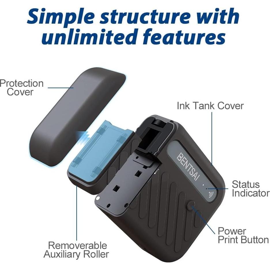 Impresora Portátil BENTSAI B10 Inalámbrica WiFi Amarillo