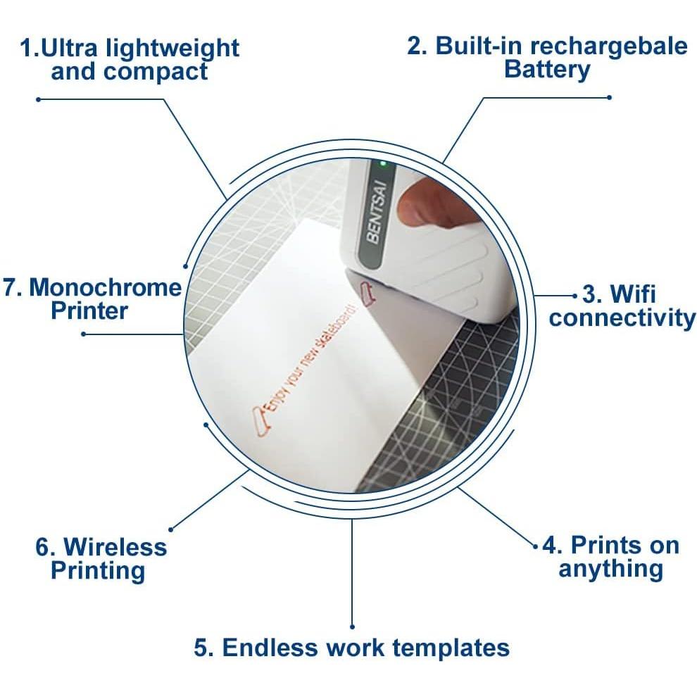 Impresora Portátil BENTSAI B10 Inalámbrica WiFi Amarillo