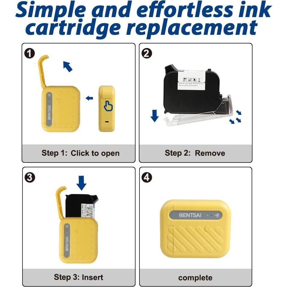 Impresora Portátil BENTSAI B10 Inalámbrica WiFi Amarillo
