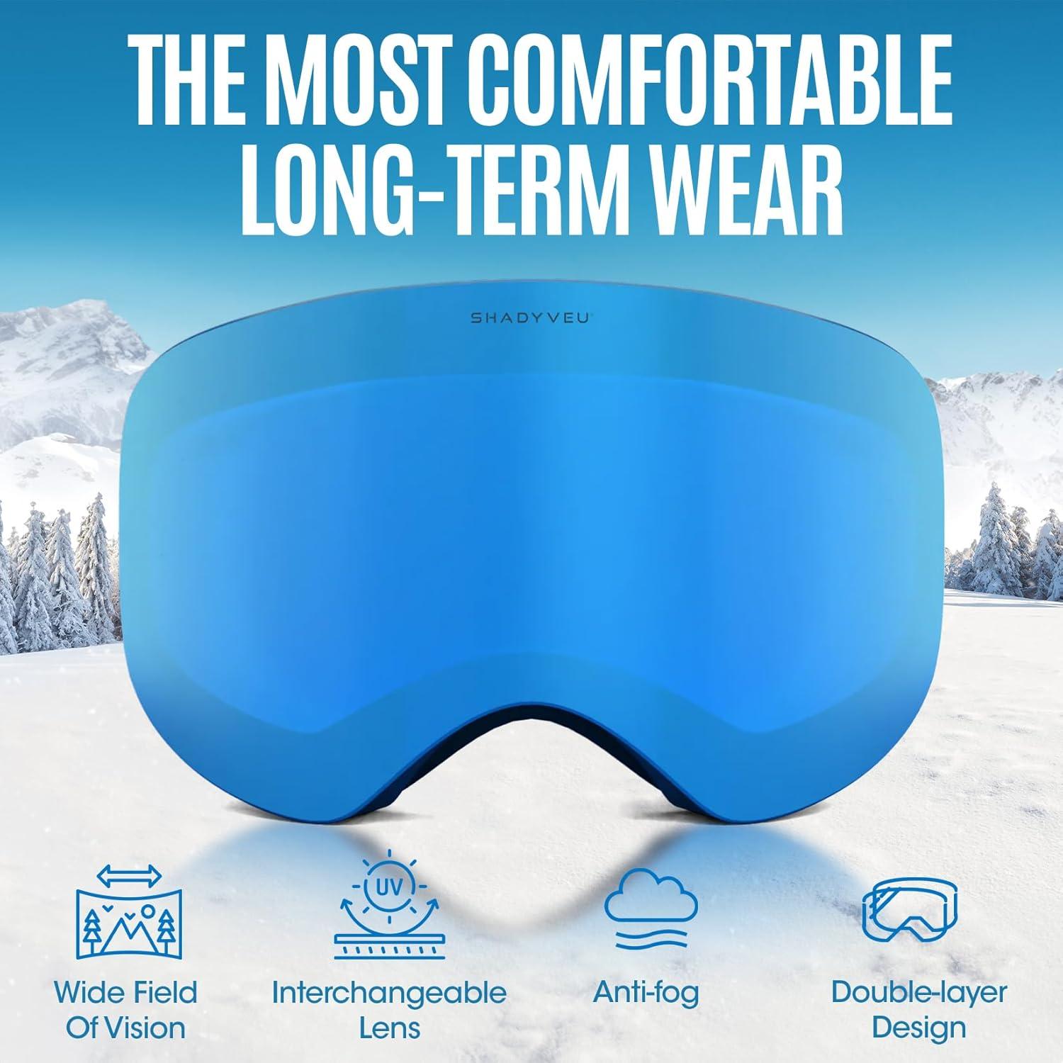 Gafas de Nieve ShadyVEU Anti Niebla TPU Ajustables UV400