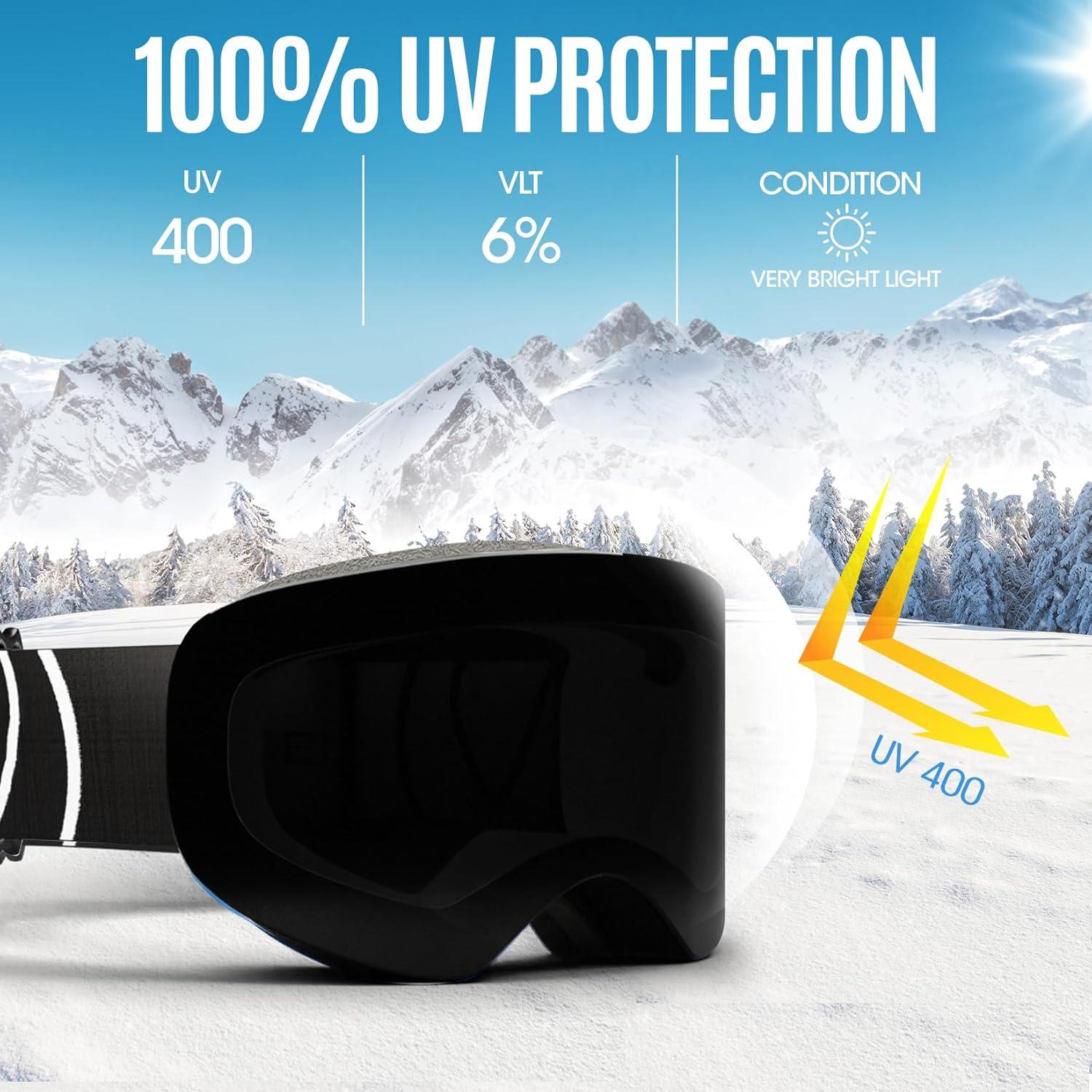 Gafas de Nieve ShadyVEU Anti Niebla TPU Ajustables UV400