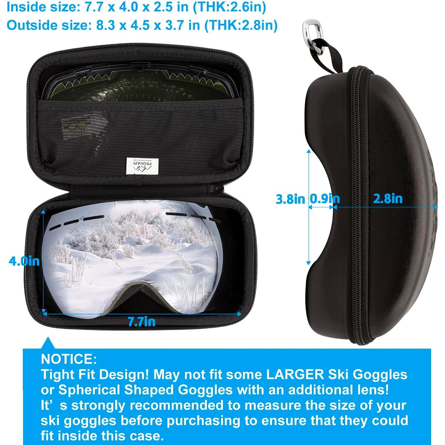 Funda Semi Dura para Gafas de Esquí PROHAPI - Compacta y Ligera