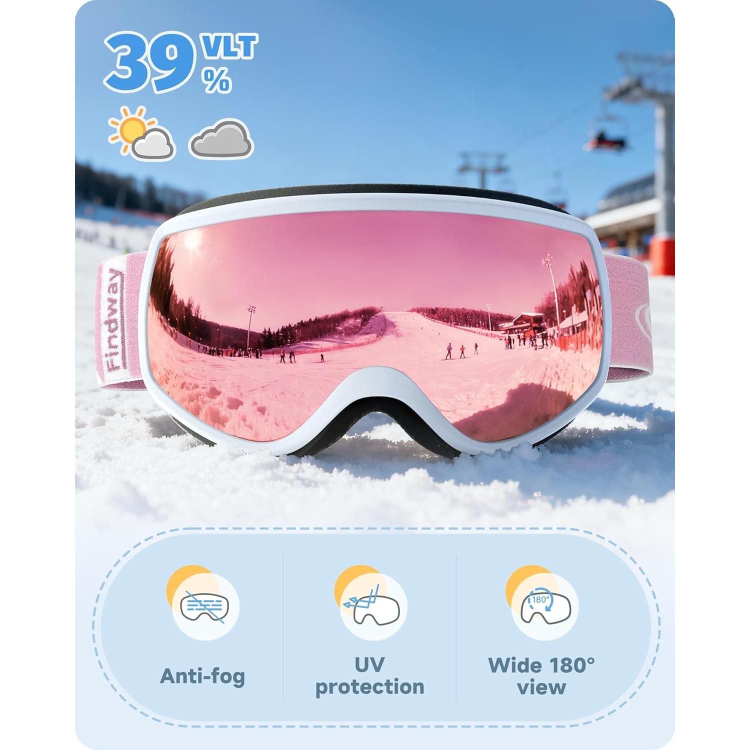 Gafas de Esquí Findway para Niños - Antivaho UV400