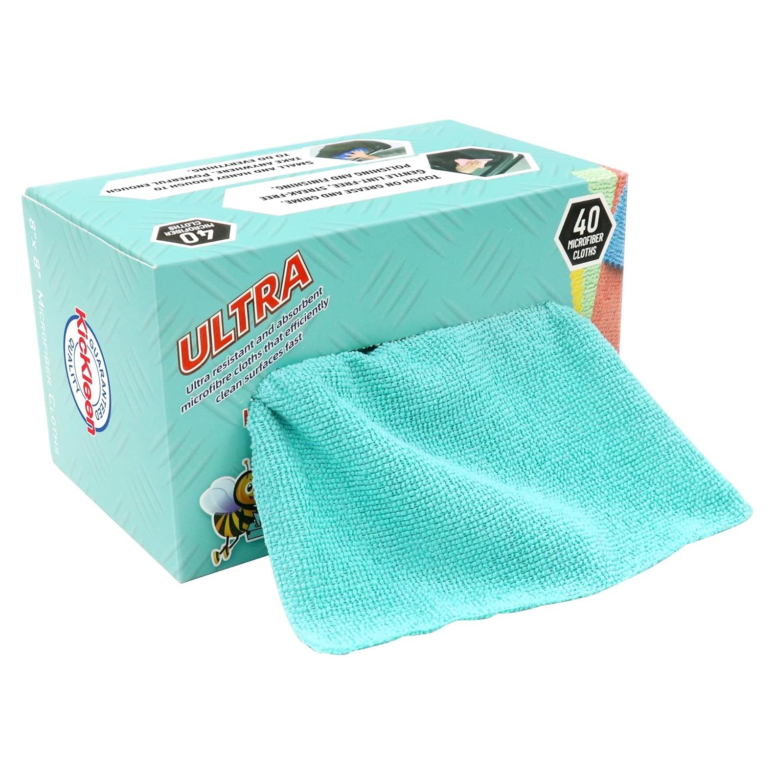 Paños de limpieza de microfibra KICKLEEN 20x20 cm 40 unidades