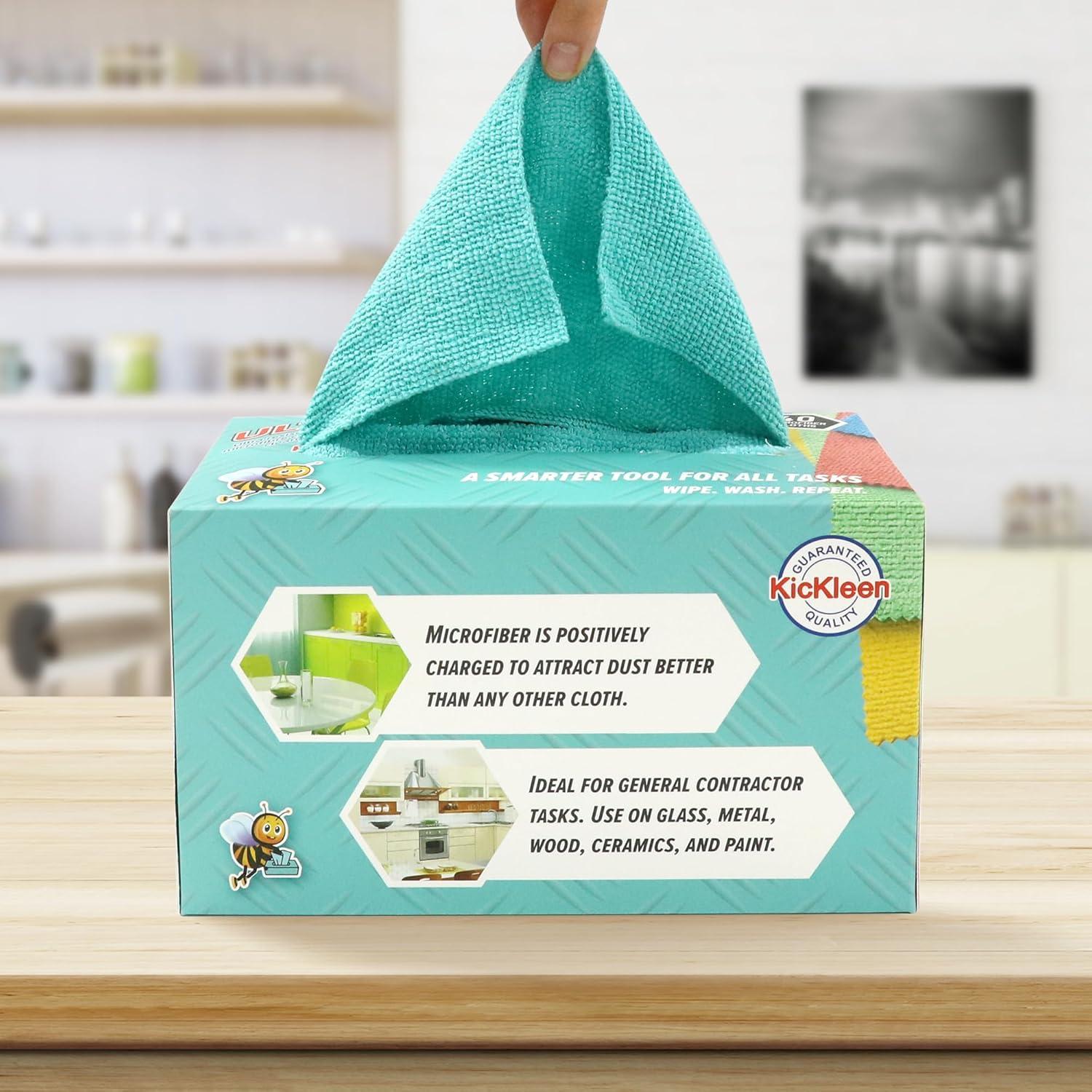 Paños de limpieza de microfibra KICKLEEN 20x20 cm 40 unidades