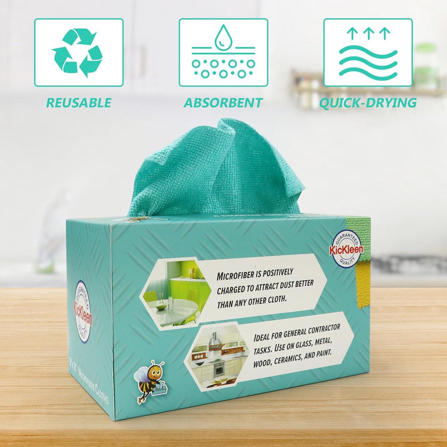 Paños de limpieza de microfibra KICKLEEN 20x20 cm 40 unidades
