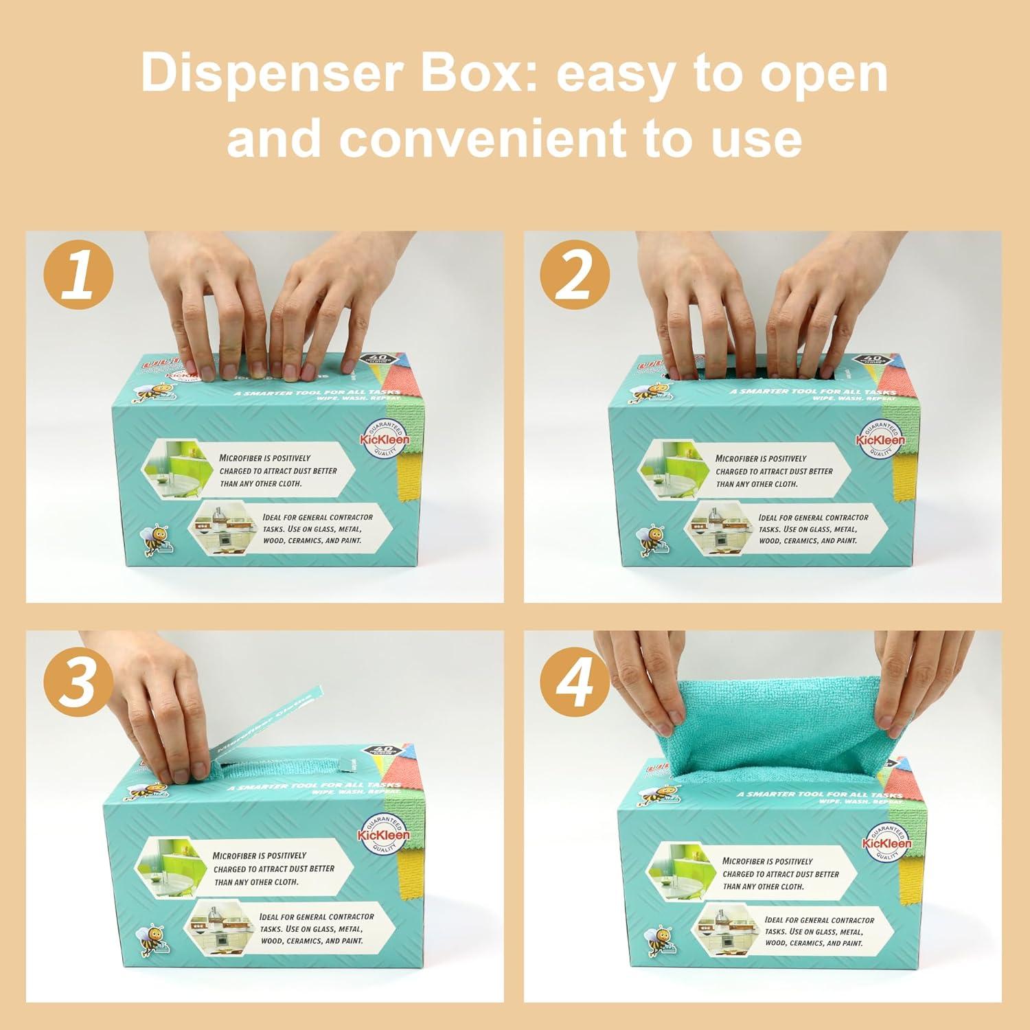 Paños de limpieza de microfibra KICKLEEN 20x20 cm 40 unidades