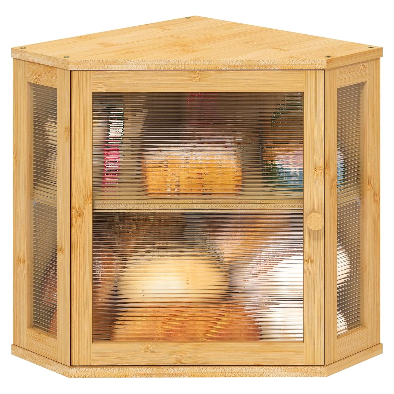 Caja de Pan Esquinera VIEWCARE de Bambú Natural Mediana