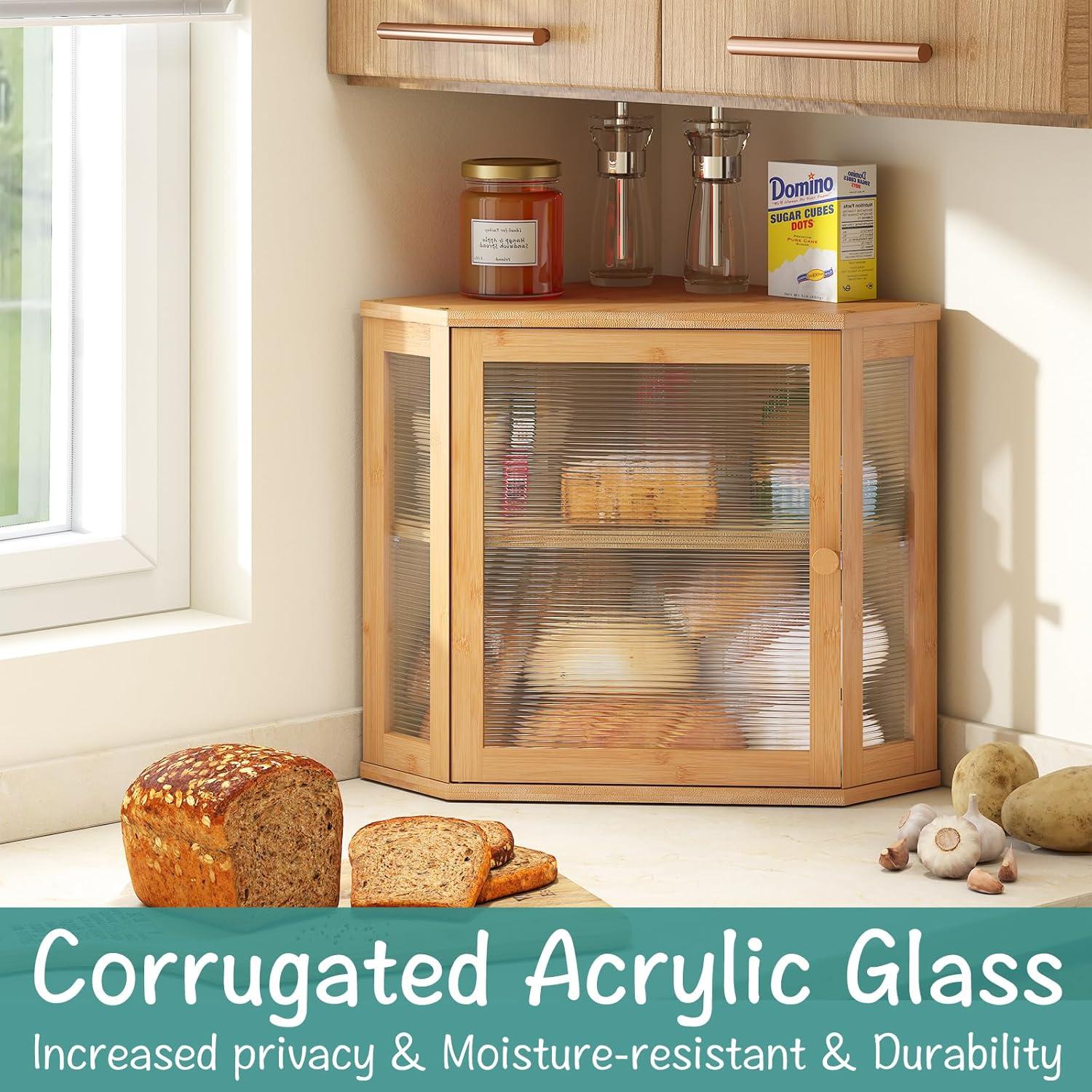 Caja de Pan Esquinera VIEWCARE de Bambú Natural Mediana